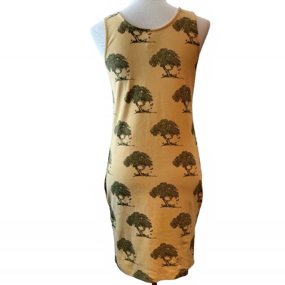 Kate Quinn Womens NWT Apple Tree Buttons Sleeveless Pockets Org Cotton Dress XS - Picture 3 of 8
